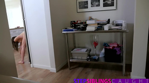 Slender cutie is joined in time by her stepbrother