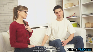 Skinny lecher tempted male with innocent look