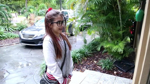 Bespectacled lassie gets fucked by massive boner