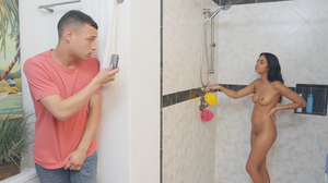 Skinny teen babe gets fucked after showering