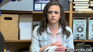 Stealing teen brunette is fucked from behind