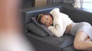 The new year party finished and she fell asleep