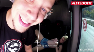 Picking up a blonde babe and fucking her in the vehicle - letsdoeit