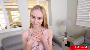 Alluring blonde worships a very fat penis