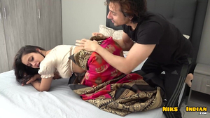 Phat Knockers Indian COUGAR wife gets Torn Up by the landlord behind her Hubby