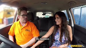 Fake Driving School -wrath Posh cheating WIFE with YAM-SIZED TITTIES plumbs her driving tutor