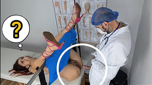 Gynecologist frolicking with patient's puss!